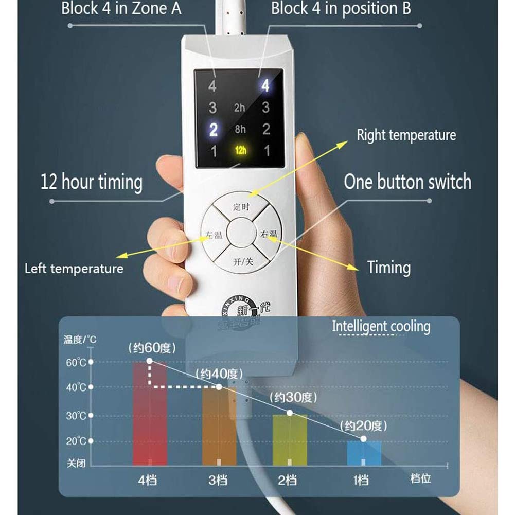 Heated Throw Blanket Heated Electric Overblanket, with Timer 4 Heat Settings/Built in Advanced Overheat Protection,Electric Blanket