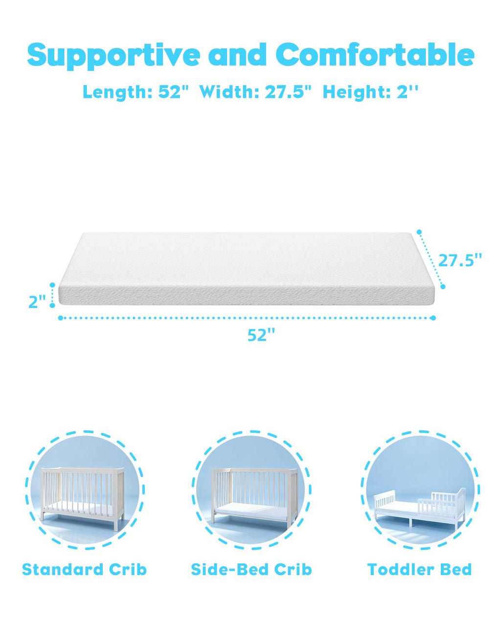 Moonlightfamily TM2LTM5L-Giraffe Crib Mattress