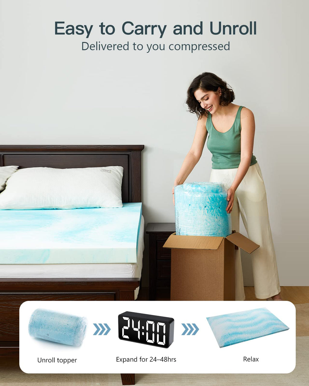 Cooling Gel Memory Foam Mattress Topper