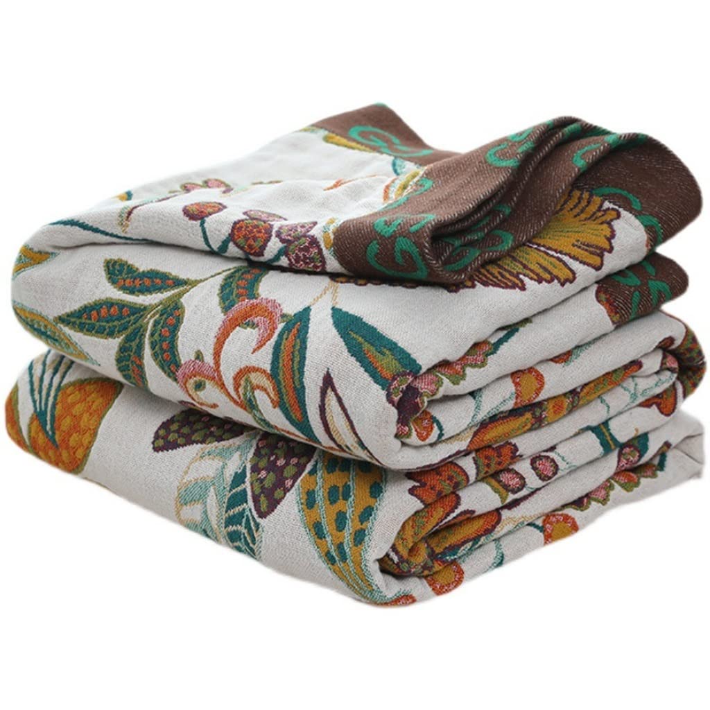 Cotton Floral Bed Throw Blanket