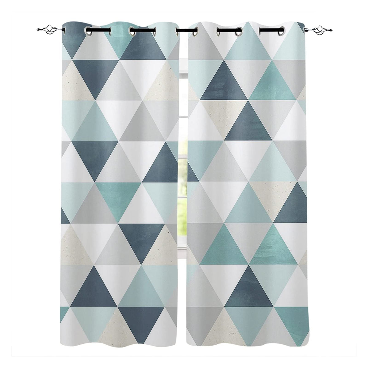 Geometric Blackout Curtain Set