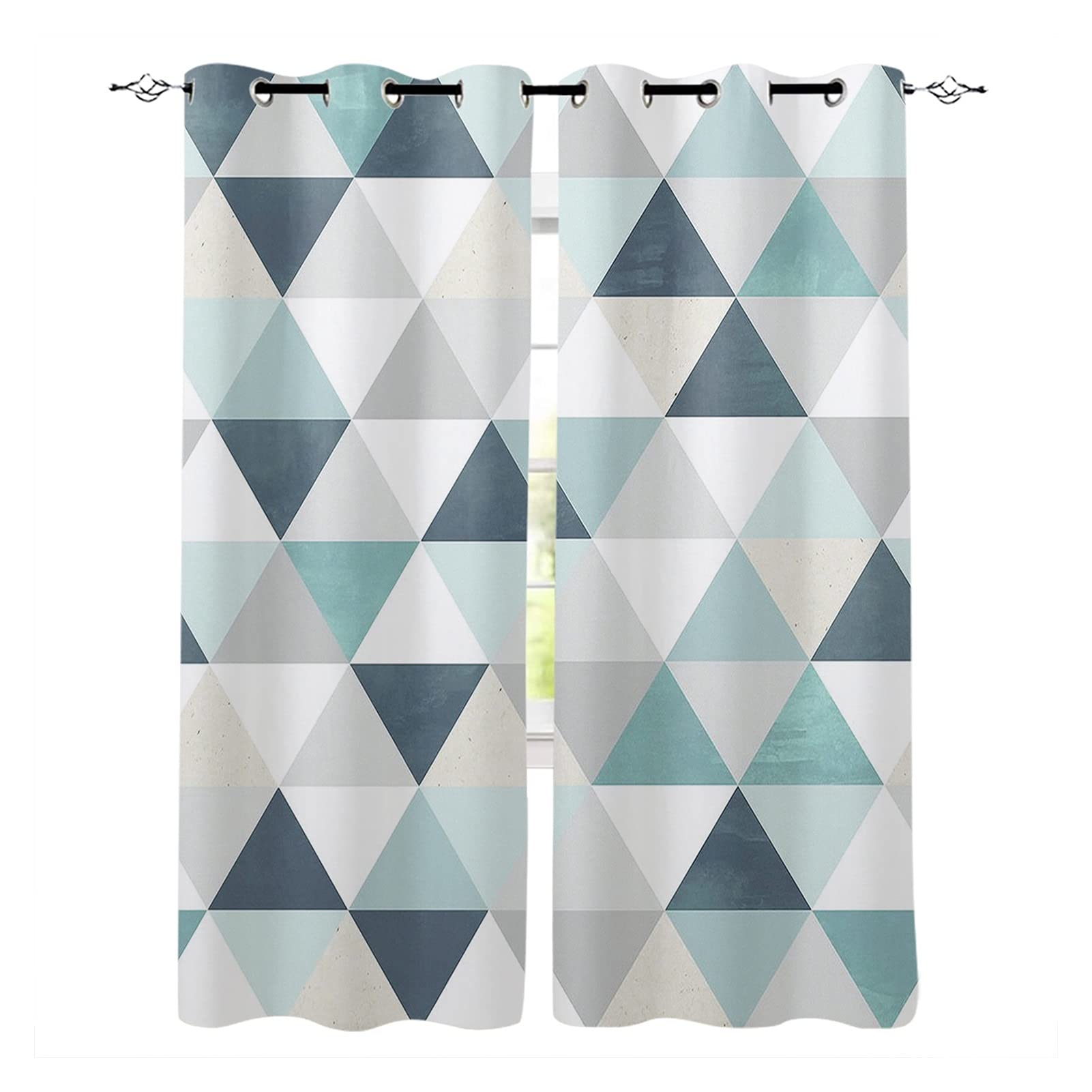 Geometric Blackout Curtain Set