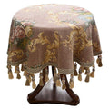 Floral Cotton Linen Round Tablecloth