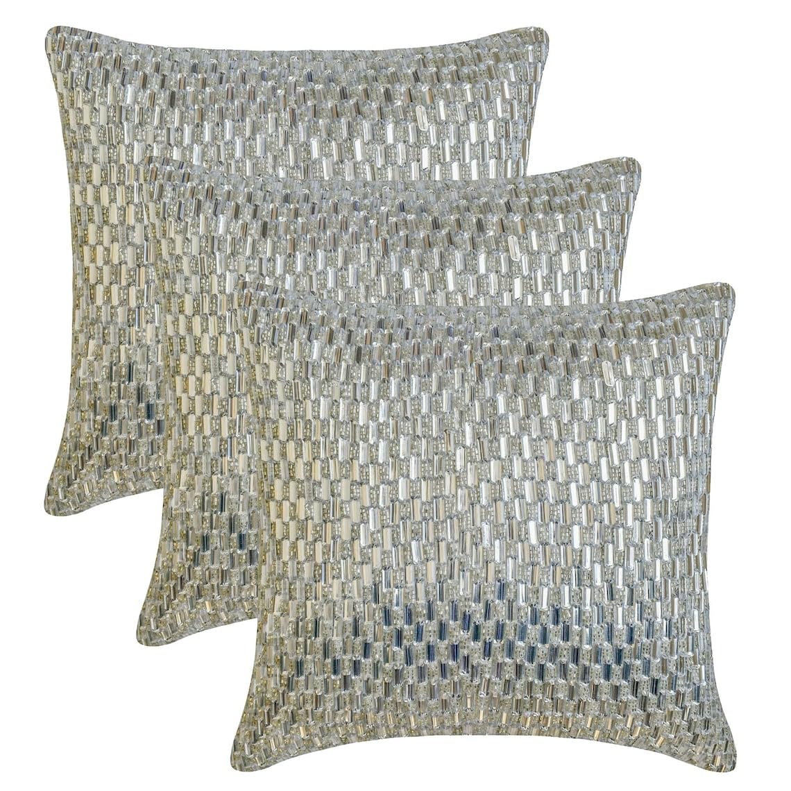 The HomeCentric Designer Throw Pillow Covers Silver 3