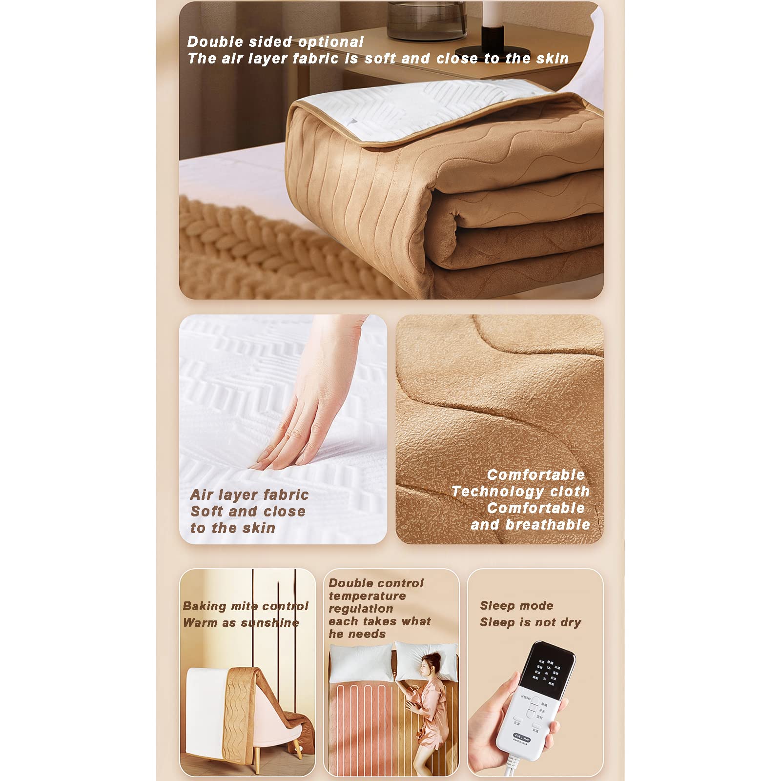 Dual-Control Electric Heated Blanket