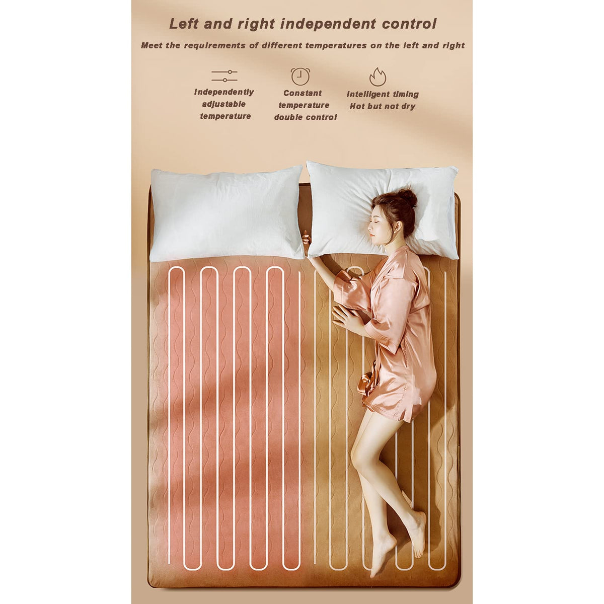 Dual-Control Electric Heated Blanket