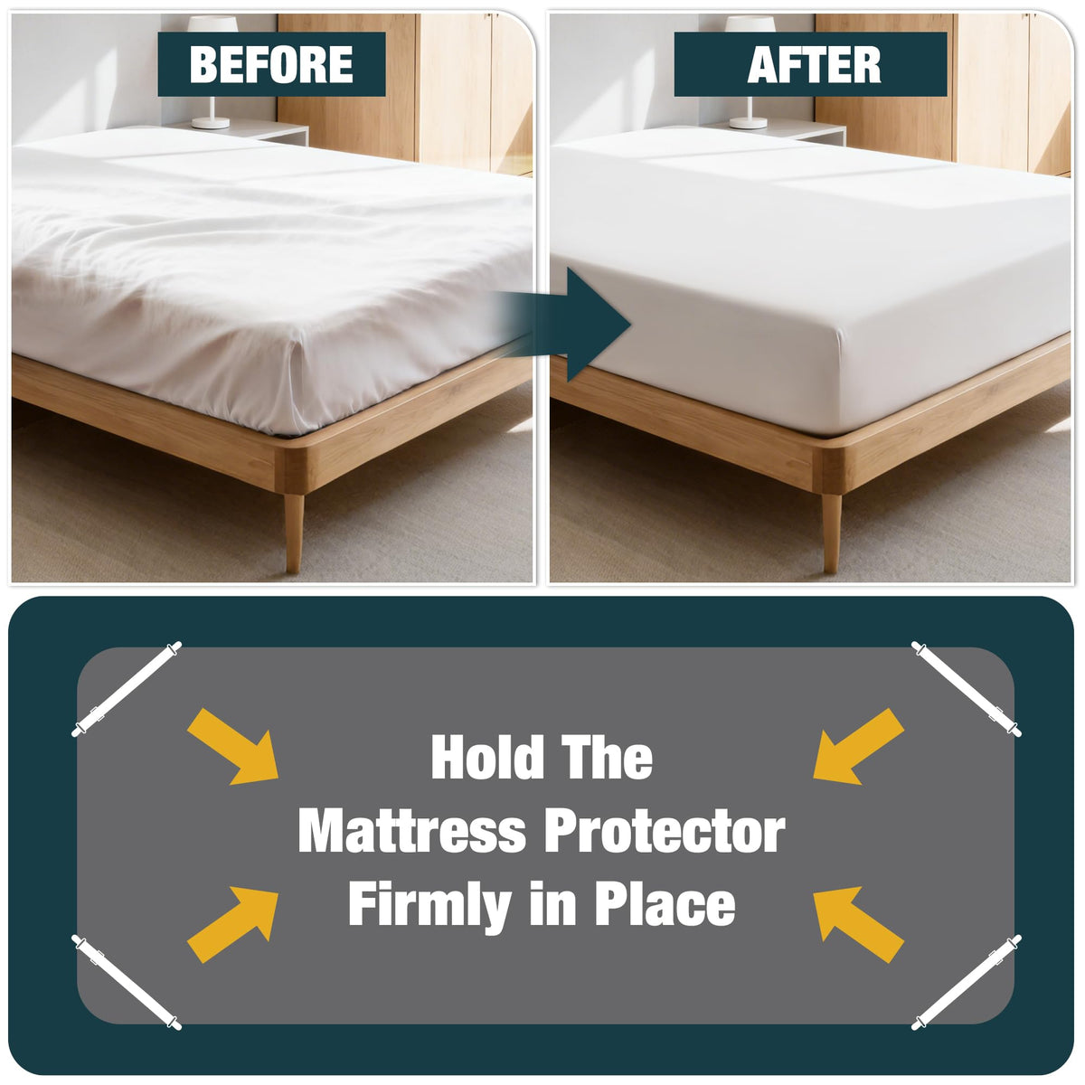 Adjustable Bed Sheet Fasteners