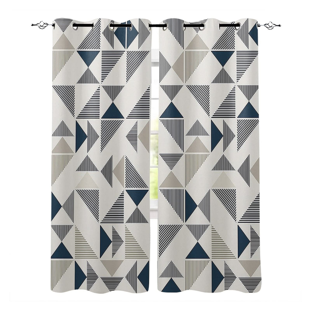 Geometric Blackout Curtain Set