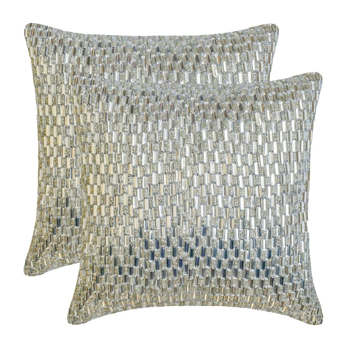 The HomeCentric Designer Throw Pillow Covers Silver 3
