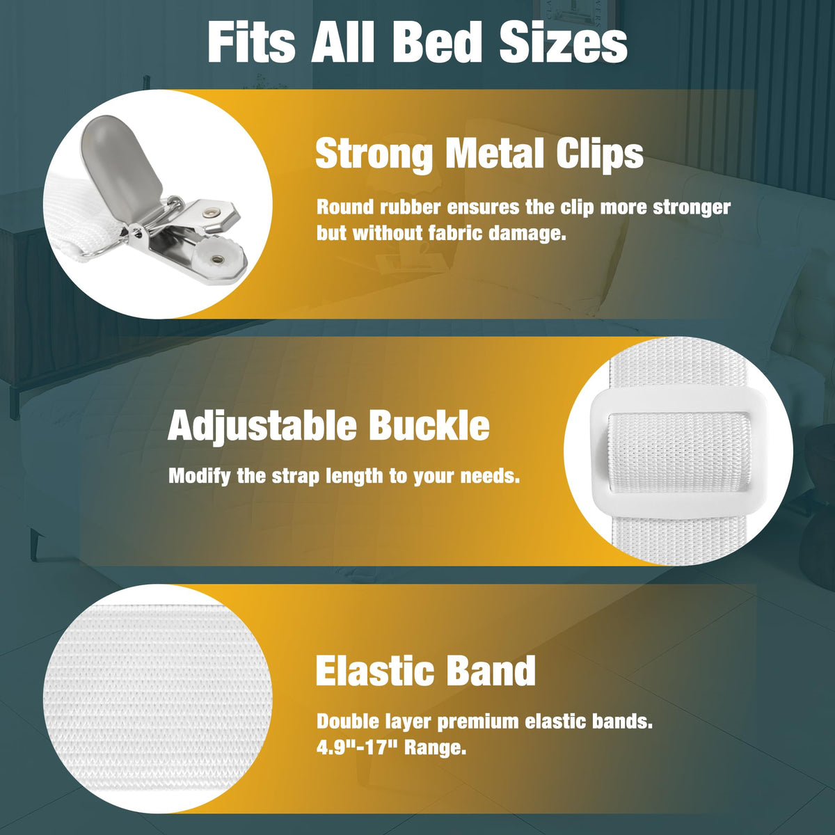 Adjustable Bed Sheet Fasteners