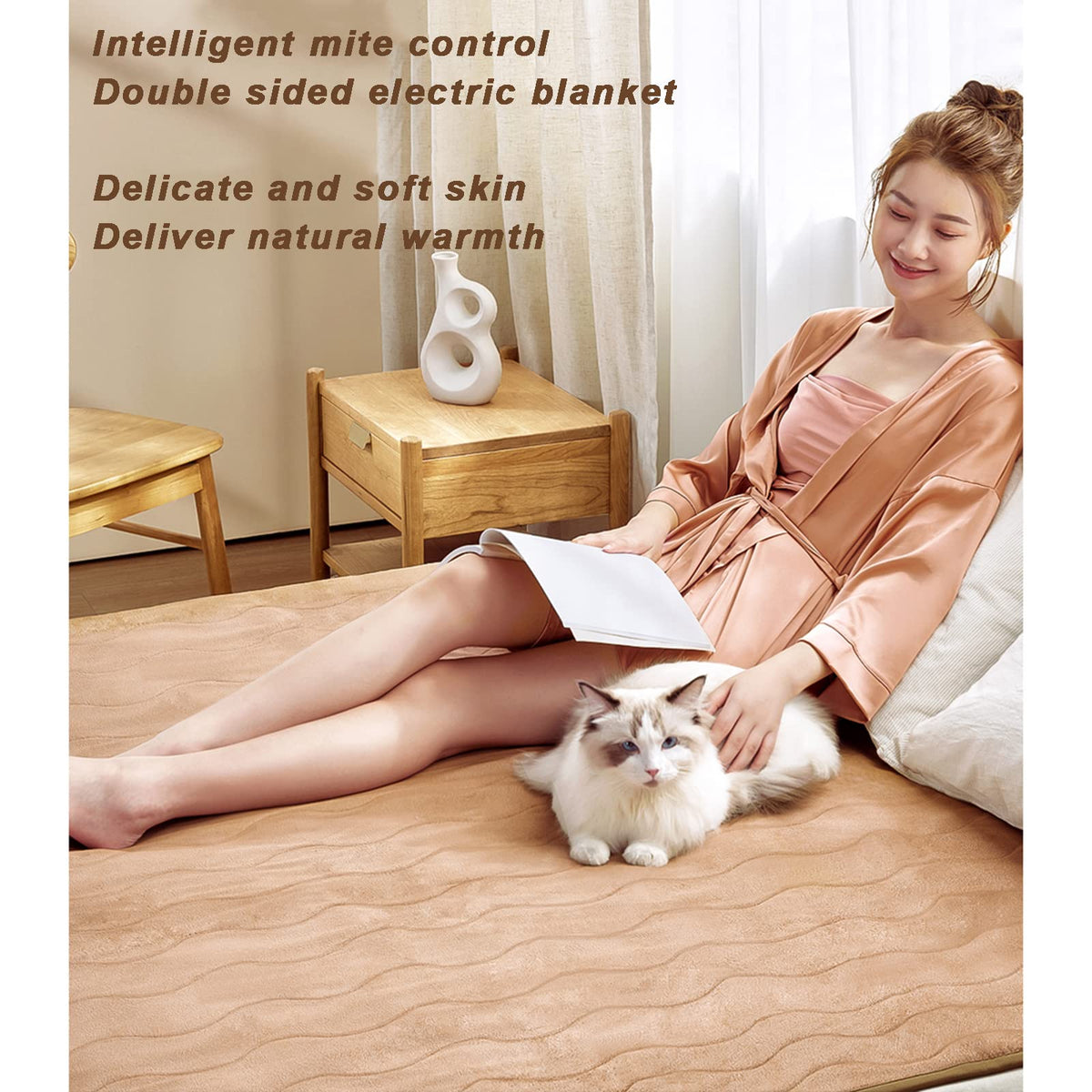 Dual-Control Electric Heated Blanket