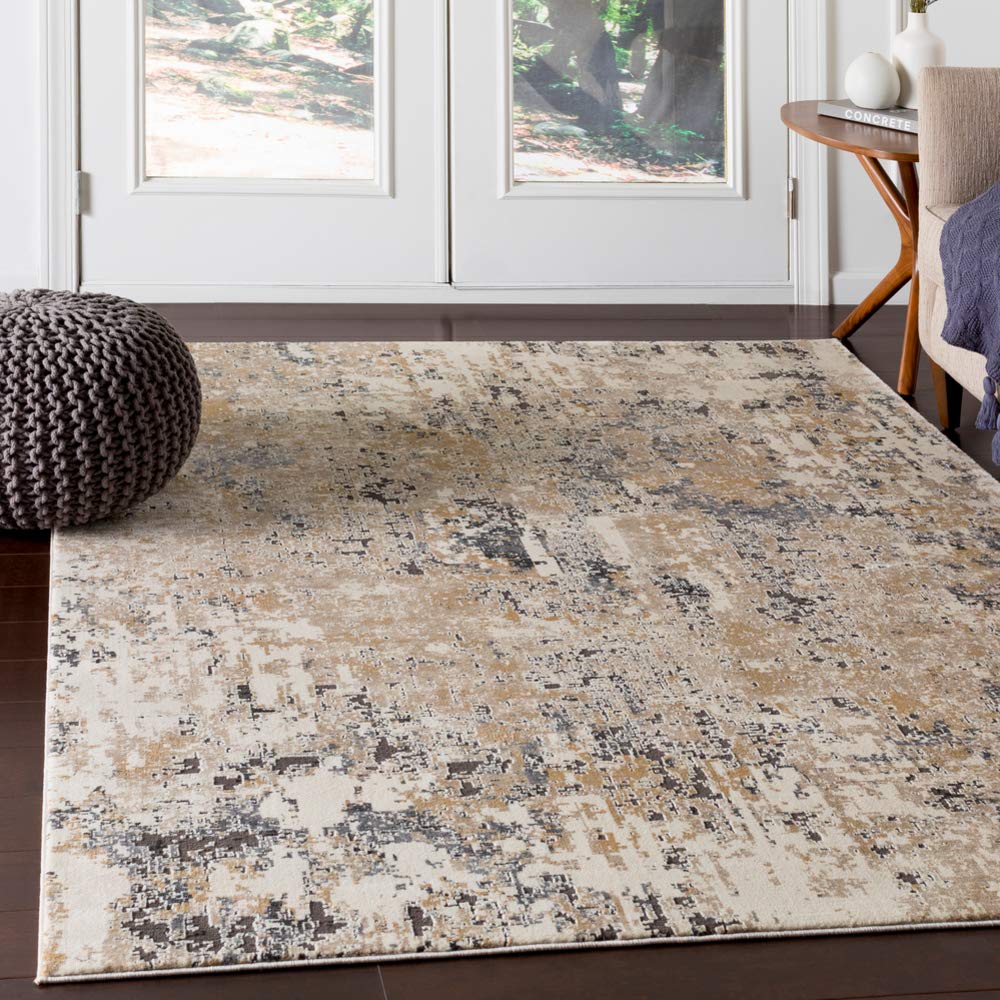Surya Pune Modern Area Rug, 6'7" x 9'6", Beige, (7' x 10')