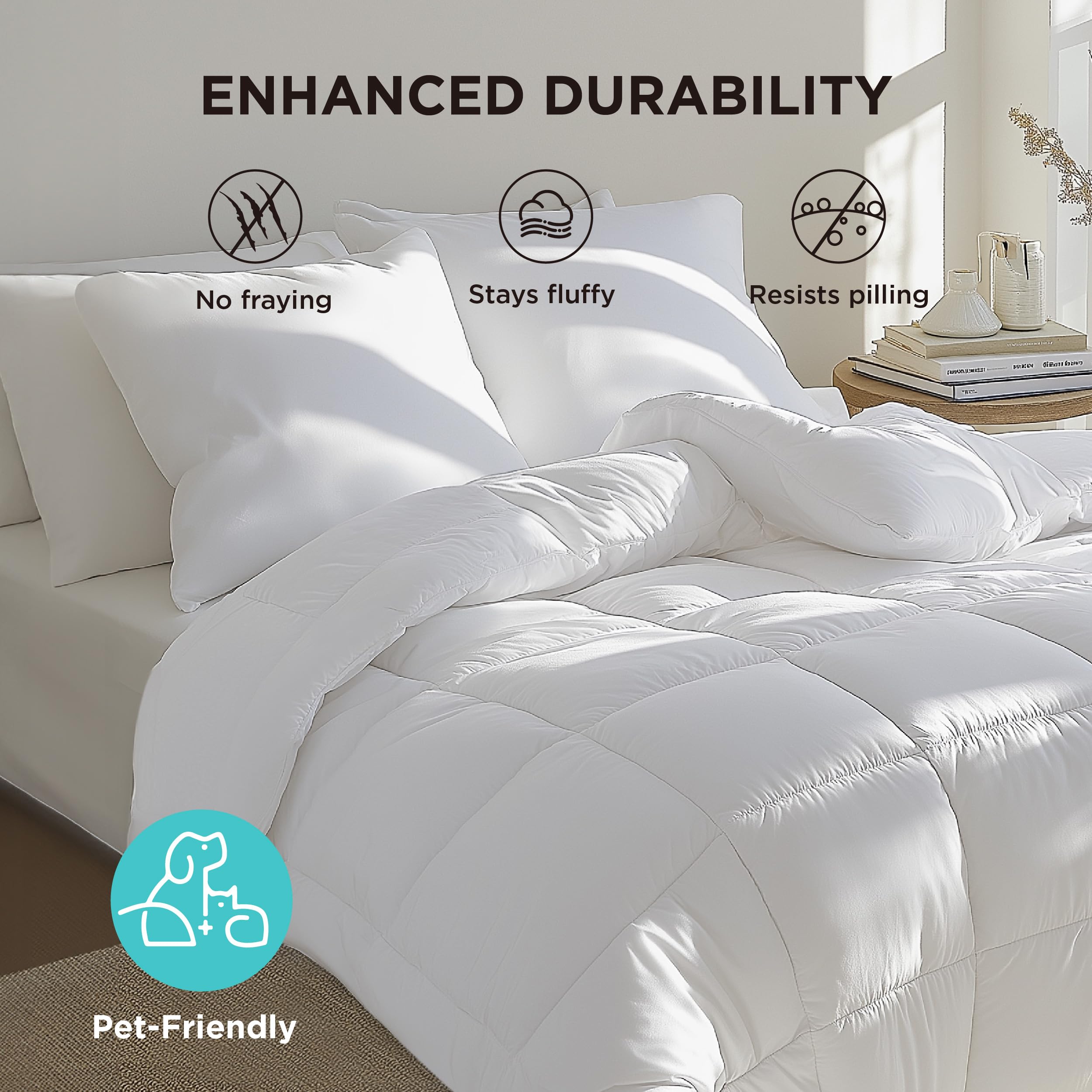 Bedsure Comforter Duvet Insert, Quilted Bedding Blanket, Oeko-TEX