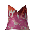 Plutus Brands Velvet Bliss Throw Pillow, 12" x 25", Fuchsia/Coral/Cream
