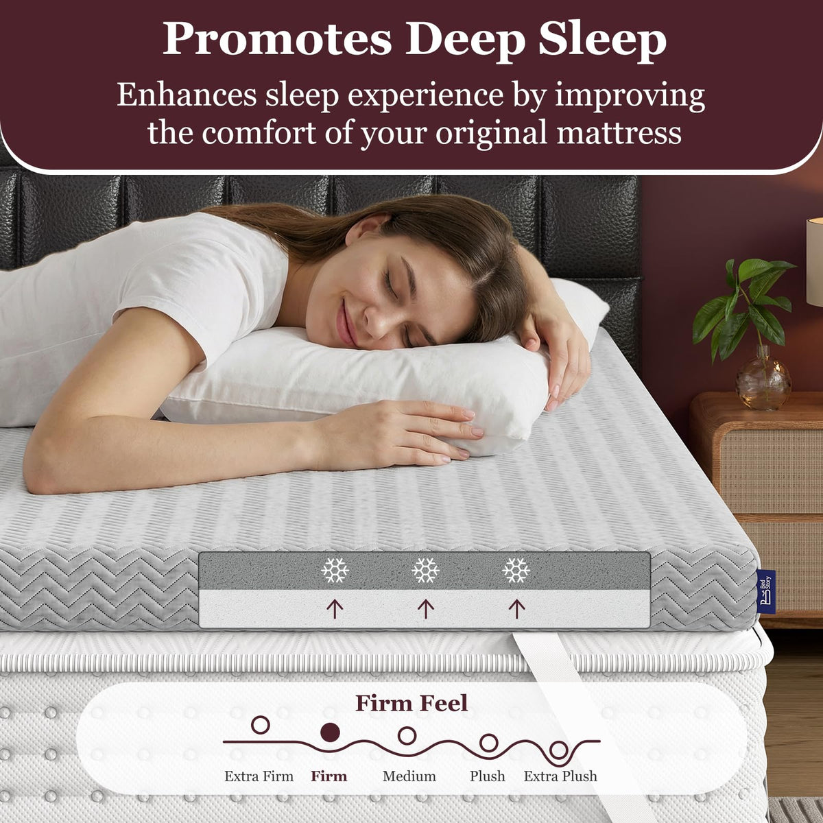 BedStory Wave Fusion Memory Foam Mattress Topper