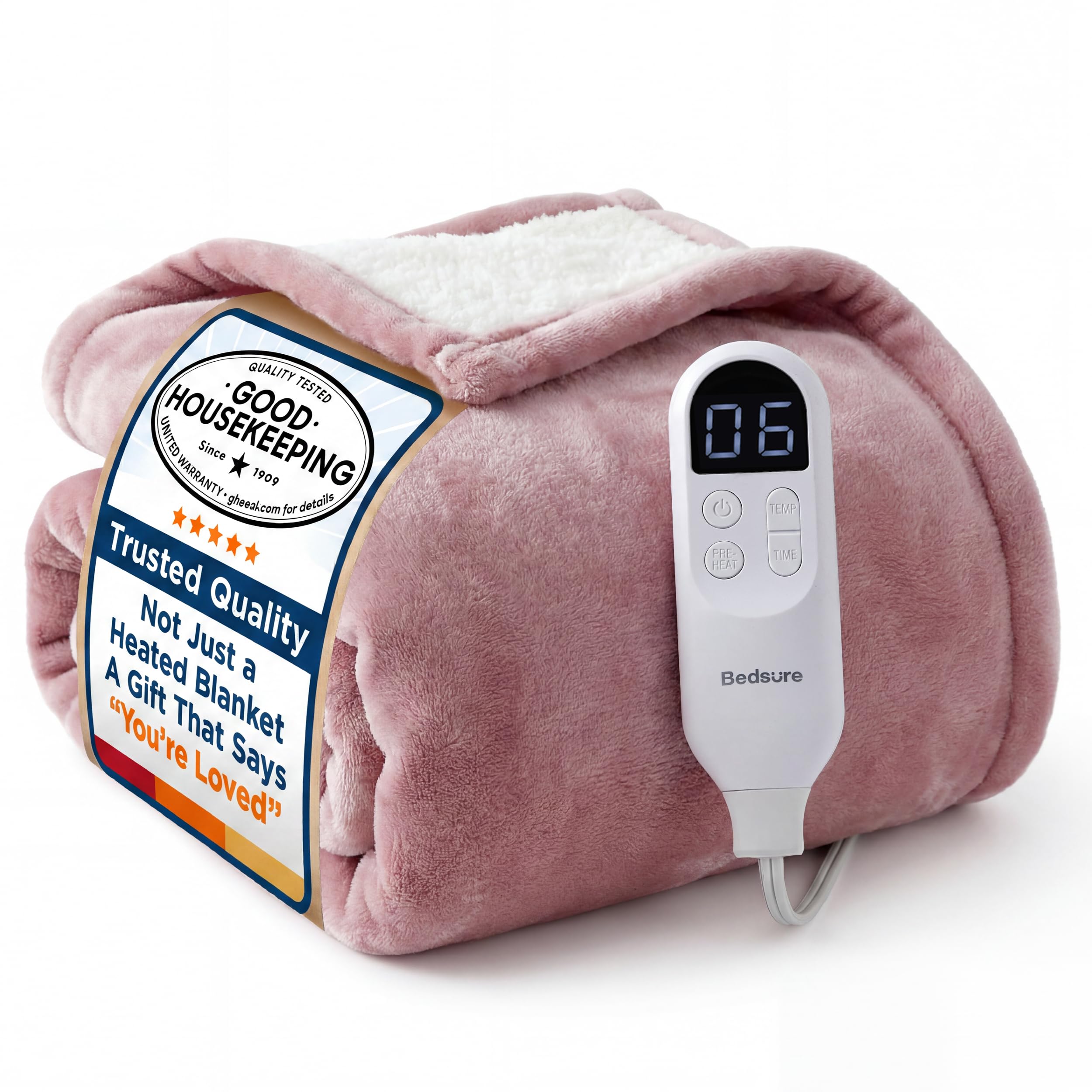 Bedsure Heated Blanket with Preheate Function