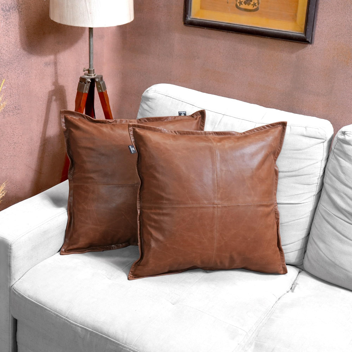 Lambskin Leather Pillow Cover