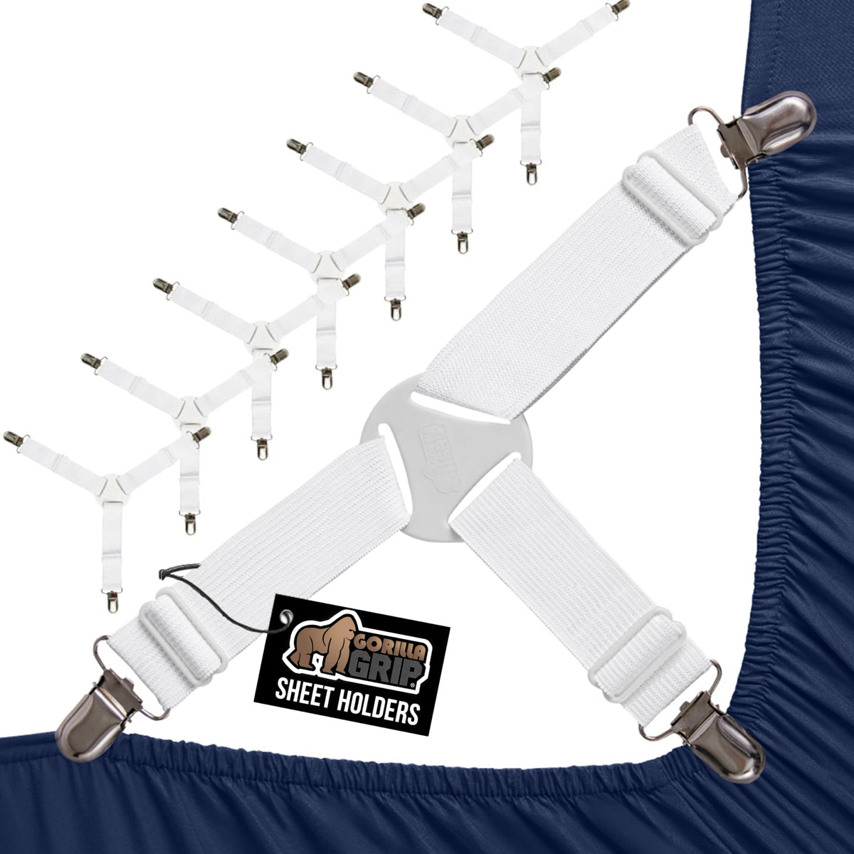 GORILLA GRIP Patented Fitted Bed Sheet Holders for Corners