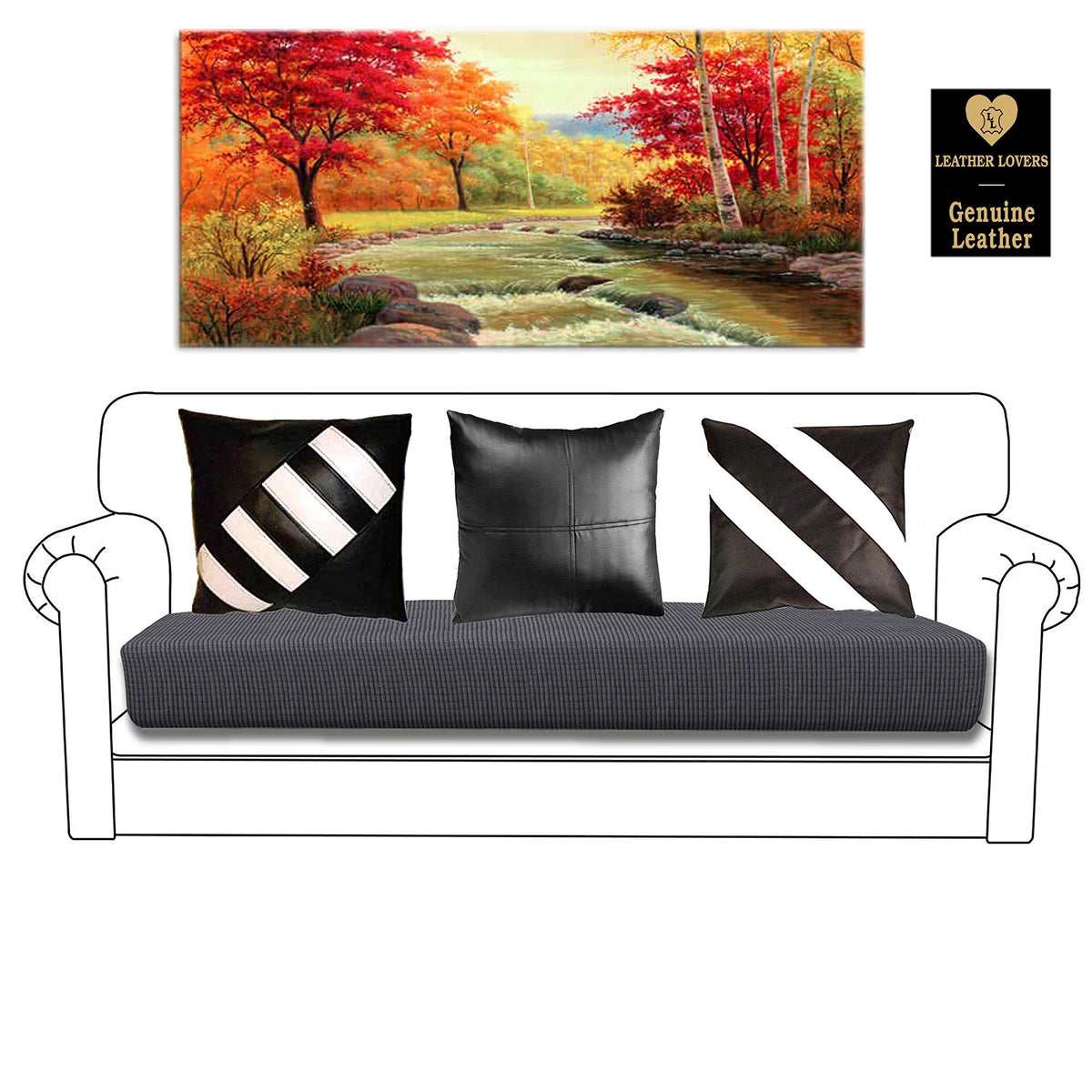 Lambskin Leather Pillow Cover Set
