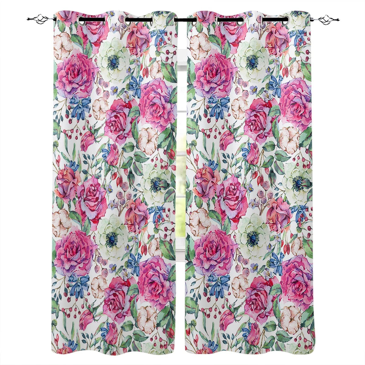 Floral Blackout Curtain Panel