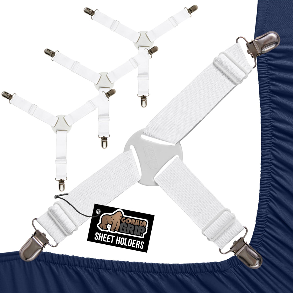 GORILLA GRIP Patented Fitted Bed Sheet Holders for Corners