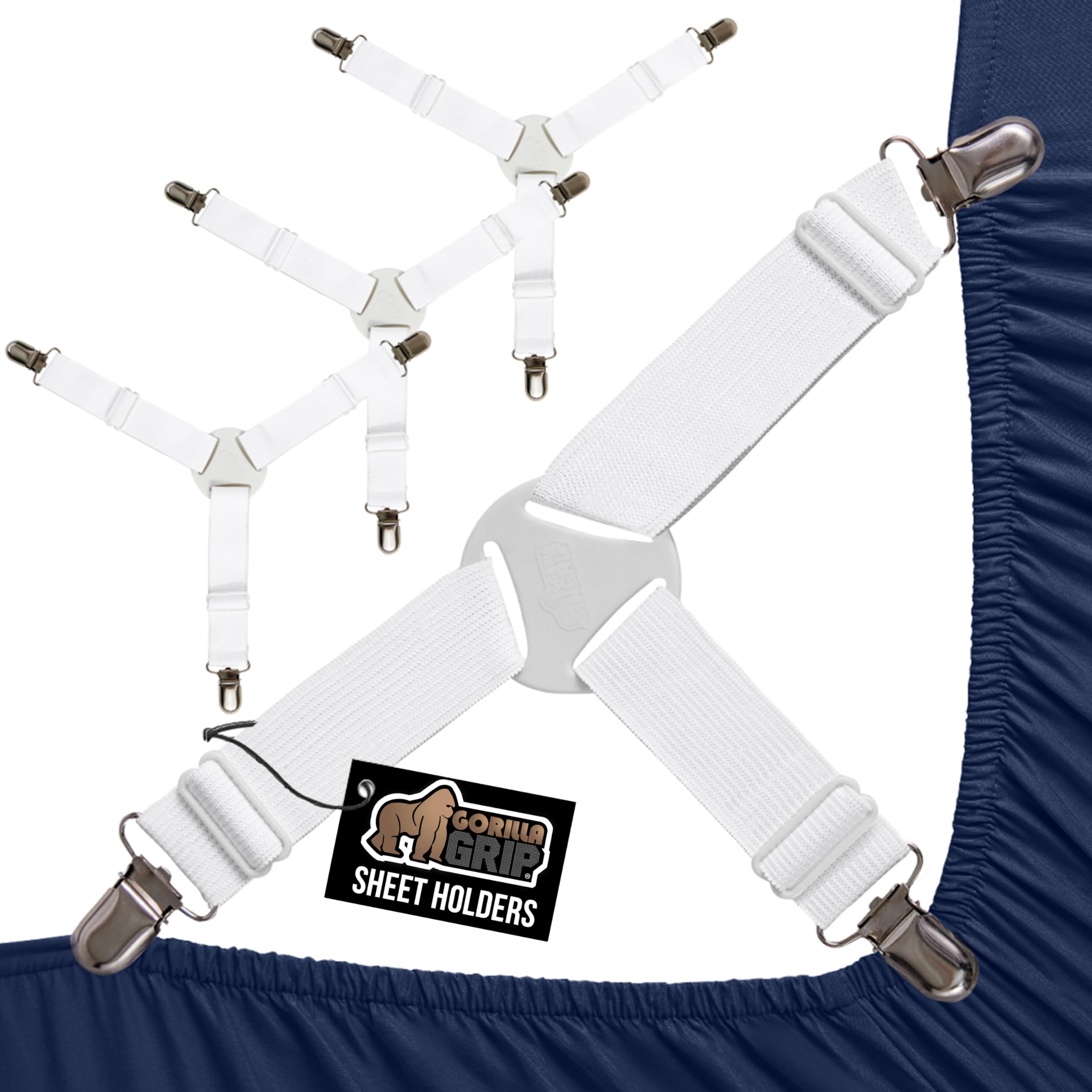GORILLA GRIP Patented Fitted Bed Sheet Holders for Corners