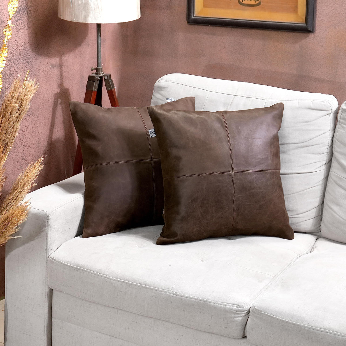 Lambskin Leather Pillow Cover